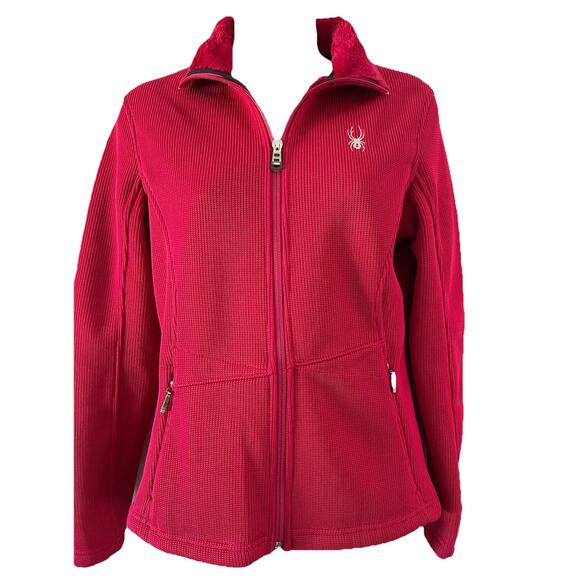 Spyder Core Sweater Fleece Fur Lined Pink Jacket Size S Coat Base Winter Ski - Picture 1 of 13
